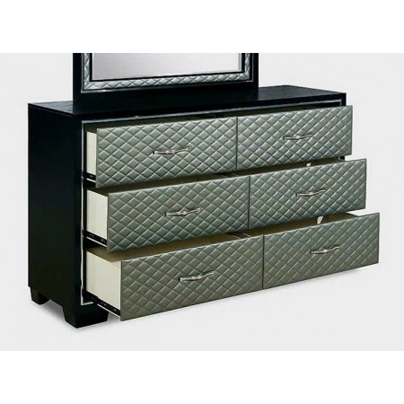 New Classic : Tủ 06 Ngăn + Mặt Hộc Tủ Bọc Nệm Da